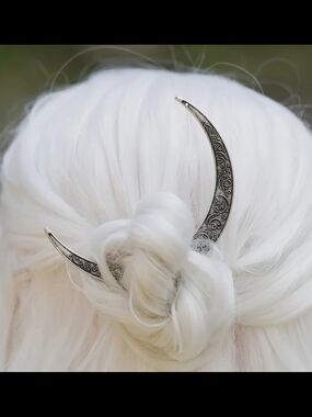 Celtic Crescent Moon Hair Pin - Norse Viking